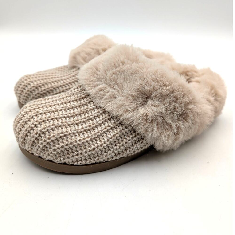 Dolce Vita Adler Faux Fur Slipper Shoes Round Toe Women's Beige Size US6 EU36.5